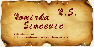 Momirka Simčević vizit kartica
